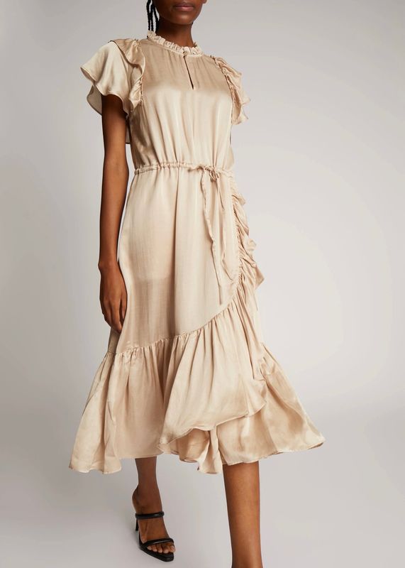 MUNTHE - Oxnara Midikjole Beige