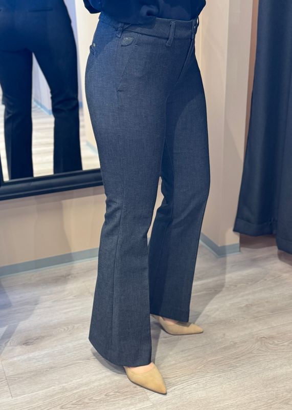 LOIS - Silvia Suple Dressbukse High Rise Flare 2565-5976 Roble Wool Tarmac 193