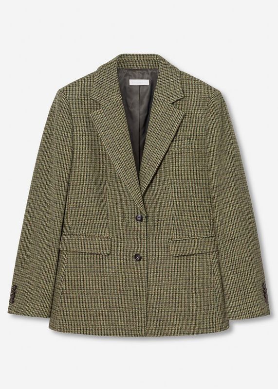 CAMILLA PIHL - Brook Houndstooth Blazer Green Houndstooth