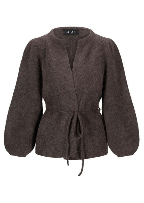 ELLA&IL - Fredrikke Chunky Cardigan Dark Brown