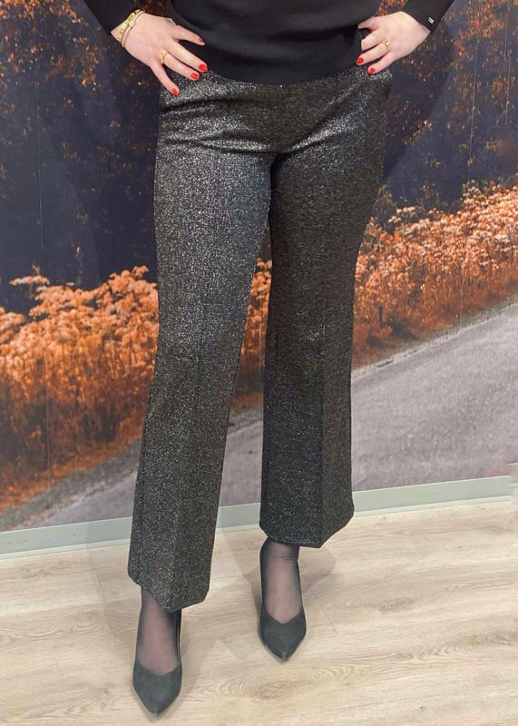 CAMBIO - Francoise Cropped Dressbukse Black Silver Micro Diamonds 6403 0387-00