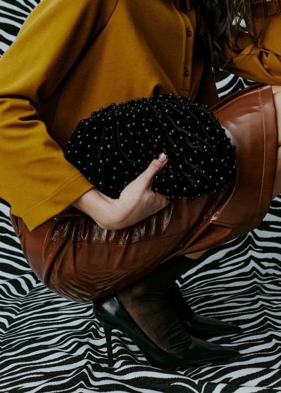 DAY ET - Pearly Velvet Clutch Black 3255475651
