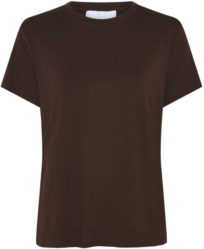 LA ROUGE - Line SS T-skjorte Dark Brown
