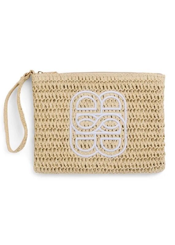 ELLA&IL - Mim Straw Clutch Beige