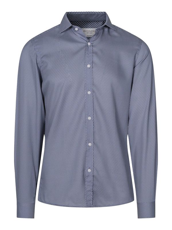 RICCOVERO - M Leo Tailor Fit Skjorte Blue Pattern 6305-519