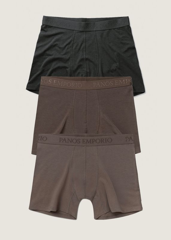 PANOS EMPORIO - 3PK Base Bamboo Boxer Black/Bracken/Coffee Quarts