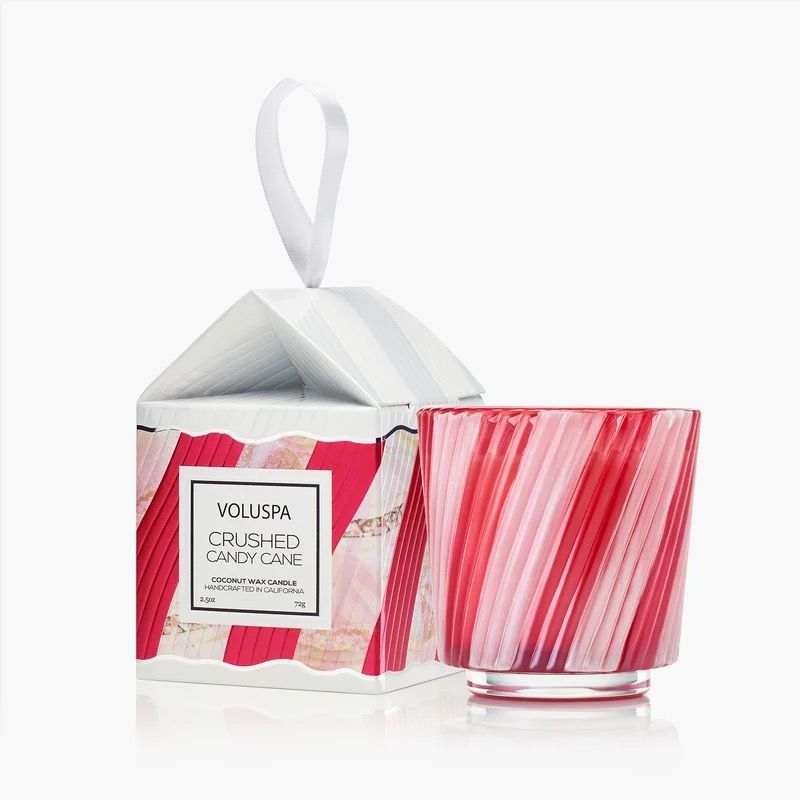 VOLUSPA -  Crushed Candy Cane Boxed Pedestal Ornament Duftlys 