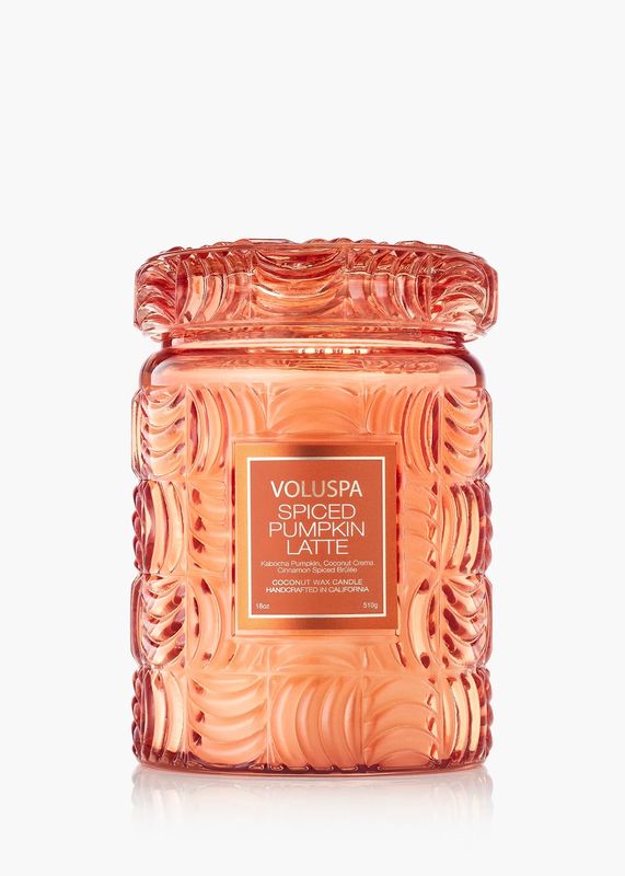 VOLUSPA - Spiced Pumpkin Latte Large Glass Jar Duftlys