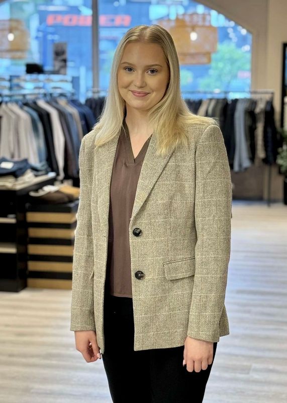 CAMILLA PIHL - Brook Check Ullblazer Taupe Herringbone 