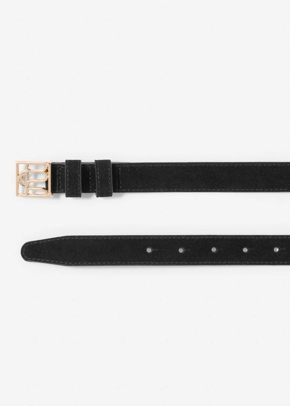CAMILLA PIHL - Grace Belte Black Suede Gold
