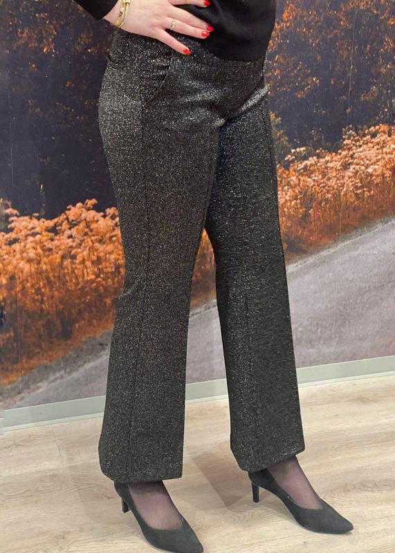 CAMBIO - Francoise Cropped Dressbukse Black Silver Micro Diamonds 6403 0387-00