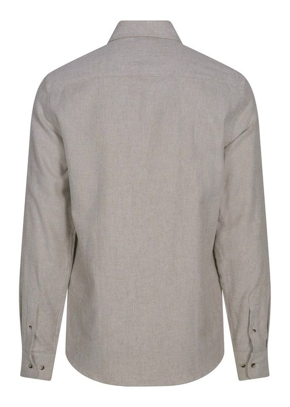 RICCOVERO - M Cambridge Tailor Fit Skjorte Light Beige Herringbone 5311-128