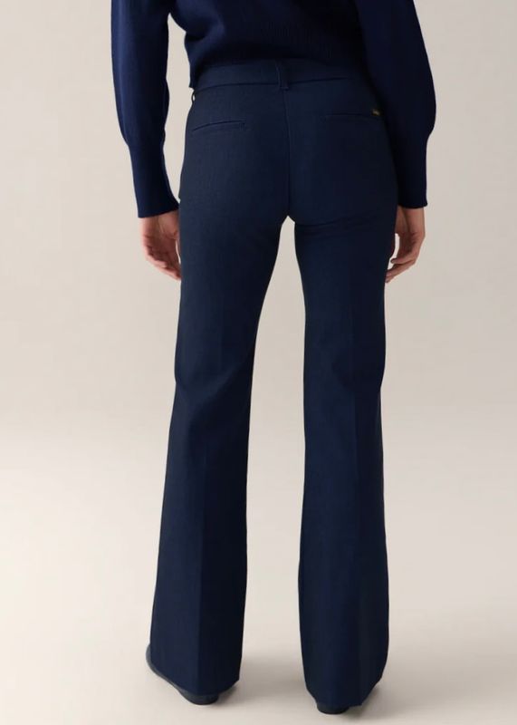 LOIS - Silvia Suple Dressbukse High Rise Flare 2565-5976 Roble Wool Poseidon