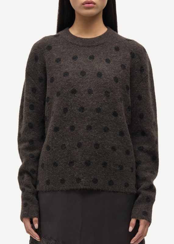 SAMSØE SAMSØE - W Anour O-Neck Genser Mulch Dott 7355