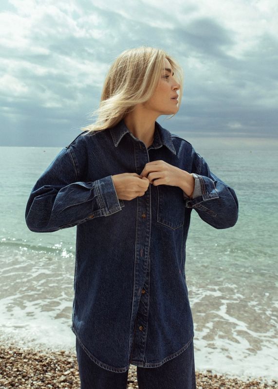 CAMILLA PIHL - Alex Denimskjorte Washed Dark Blue