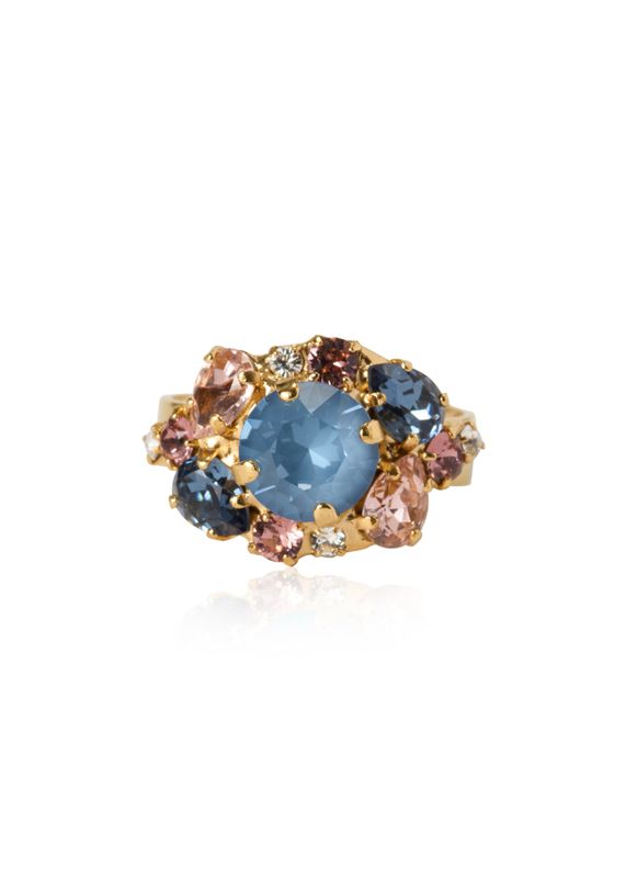 CAROLINE SVEDBOM - Molly Ring Gold Smoked Blue Combo